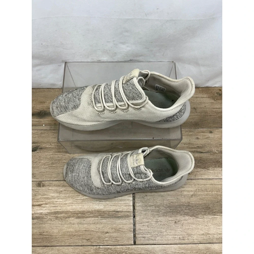 Adidas Tubular Shadow Knit Sneakers Mens Size 12 Beige Running Shoes